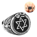 Anillo Estrella Vikingo Acero Inoxidable Color Plata Hombre