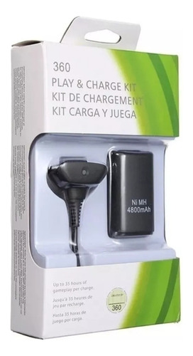 Kit Carga Y Juega Para Xbox 360 Batería Y Cable Cargador