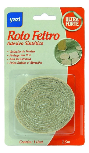 Rolo De Feltro Protetor De Móveis Adesivo Sintético 3m Yazi Cor Bege