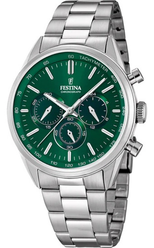 Reloj Festina Hombre Acero Verde Chronograph 50mts F16820.r