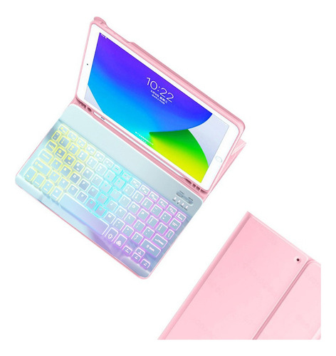 Funda Con Teclado Rainbow For iPad Air 4/air 5 De 10,9