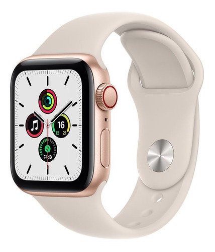 Apple Watch Se (gps + Cellular, 40mm) - Caja De Aluminio Color Oro - Correa Deportiva Blanco Estelar