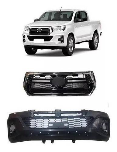 Parachoque Dianteiro + Grade Radiador Hilux Pickup 2019 2020