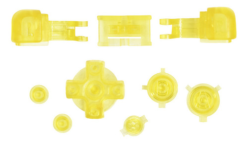 Botones Color Amarillo Transparente Para Game Boy Advance Sp