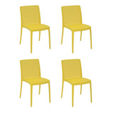 Combo 4 Cadeiras De Jantar Isabelle Amarela Tramontina