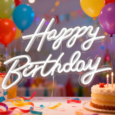 Letrero De Neón Happy Birthday,decorativo Led De Neón | MercadoLibre