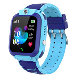 Reloj Inteligente Smartwatch Para Niños Q12 Color De La Caja Negro Color De La Correa Azul Color Del Bisel Azul