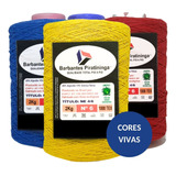 Kit 3x  Barbantes Colorido 2kg Fio 6 8