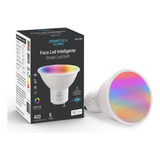 Foco Led Inteligente Wifi Gu10 Rgb+cct 400lm Alexa & Google Color De La Luz Rgb