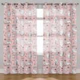 Cortina Synth Kids 2,50x2,90m Axl Gatos 02 Rosa