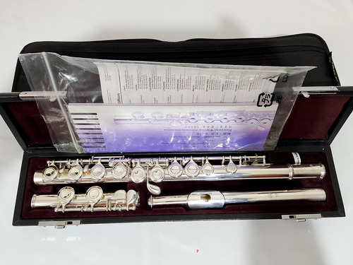 Flauta Yamaha 411 Prata Maciça Japan Semi Nova 