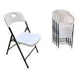 Silla Plegable Polonia (paquete 5 Pz) Blanca Y Negra