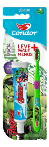 Kit Escova Dental +gel Dental Condor Júnior Avengers 50g