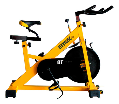 Bicicleta Fija Nitrec Indoor Para Spinning Color Amarillo