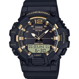 Relógio Casio Masculino Standard Anadigi Cor Da Correia Preto Cor Do Bisel Preto/dourado Cor Do Fundo Preto