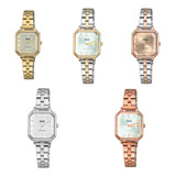 Reloj Q&q Qyq Qz73j201 Cuadrado Mujer Acero + Estuche