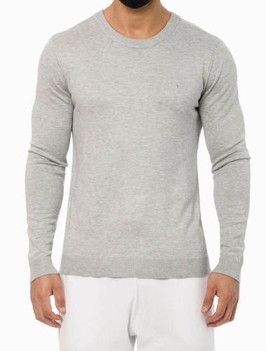 Suéter Tricot Masculino Calvin Klein Cinza Original