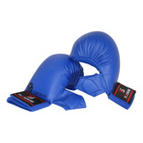 1 Par Guantes Cuero Karate Sparring Mma Artes Metro Azul