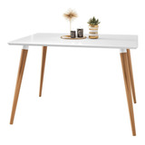 Mesa De Jantar Retangular 120cm 4 Lugares Veneza C14 Branco 