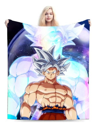 Cobija Goku Super Saiyan 160cm X 180cm Sencilla Sin Ovejero