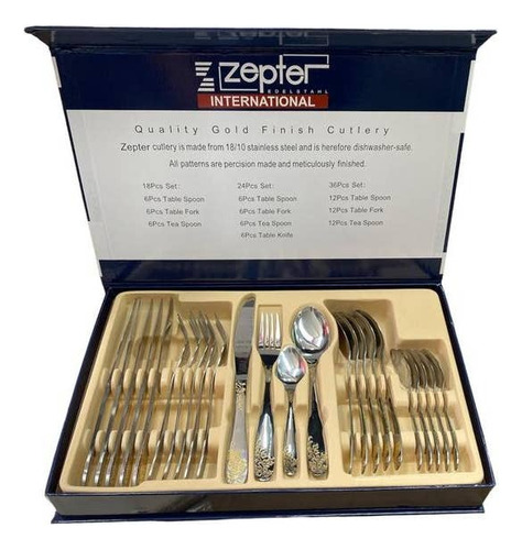 Juego Set Cubiertos X24 Piezas Elegante Comedor Cocina Hogar