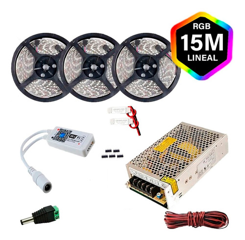 Kit Tira Led Rgb Wifi 15 Mts Lineal Ilumina Tu Habitacion