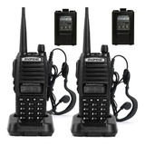 Kit Handy Baofeng Uv-82 X4 Bi-banda 128ch 20km Recepção Vhf Cor Preto