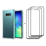 Capa Anti Shock Para Samsung Galaxy S10e + 3 Películas 3d Cor Trasnparente Liso