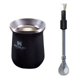 Combo Mate Stanley 236ml + Bombilla Stanley Classic Spoon Color Negro Combo Mate Y Bombilla