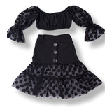 Conjunto Infantil Meninas Saia E Cropped Luxo Blogueirinha