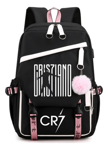 Nueva Mochila Escolar Cr7c Luo Teen Fashion Usb Para Estudia