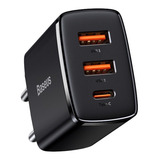 Carregador Turbo P/iPhone Samsung Baseus Triplo Usb - 30w