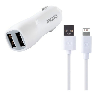 Kit De Carga Para Auto Mobo 2 Puertos + Cable Lightning 10w Color Negro | MercadoLibre