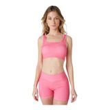 Conjunto Deportivo Mujer Top + Calza Corta Short Yakka