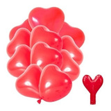 Pack 50 Globos Látex Corazón Rojo 30cm Amor Dia De La Madre