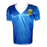 Camiseta Argentina Mundial 1986 Retro Diego 10 Azul Suplente