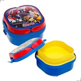 Kit 2 Pote Marmita Lancheira Infantil Divisória Transformers