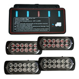 Kit De 4 Faros De Led Policiaco Luz Roja Y Azul 12v 48w