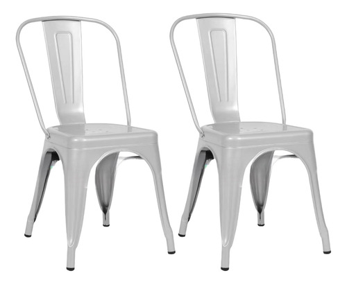 Silla Tolix Reforzada Metalica Apilable X2