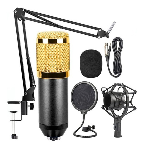 Kit Radio Locucion Microfono Condenser Brazo Filtro Araña