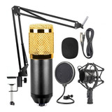 Kit Radio Locucion Microfono Condenser Brazo Filtro Araña