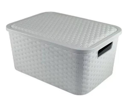 Caja Organizador Canasto Pvc Rattan N°2/ 36x25x17cm 