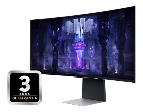 Monitor Gamer Samsung Odyssey Oled G8 34'' Cor Prateado 100v/240v