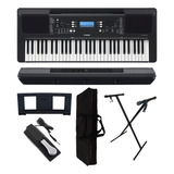 Teclado Yamaha Psr-e373 + Capa + Pedal + Suporte X Psr E373