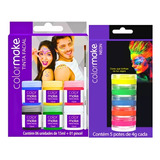 Tinta Facial Color Make Com 06 Cores Pincel 5 Potes Neon 