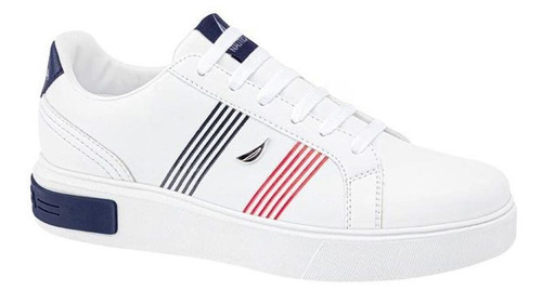 Tenis Urbano Choclo Nautica Enya Blanco Y Marino Para Junior