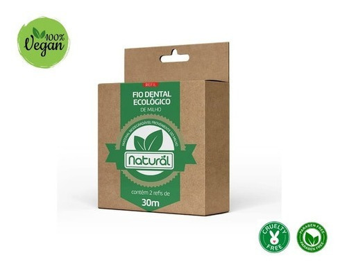 Fio Dental 2 Refis Fio Denta Orgânico Natural 100% Biodegradável Ecológico Feito De Milho 30m-suavetex 30 M 2 Un