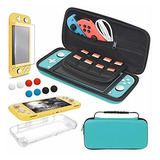 Funda Transporte Para Nintendo Switch Lite 4 En 1 Turquesa