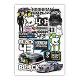 Calcos Stickers Pack-impreso/laminado-ken Block Termo/casco