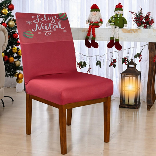 Capa Cadeira Natal Decoração Natalina 6 Unidade Querido Noel